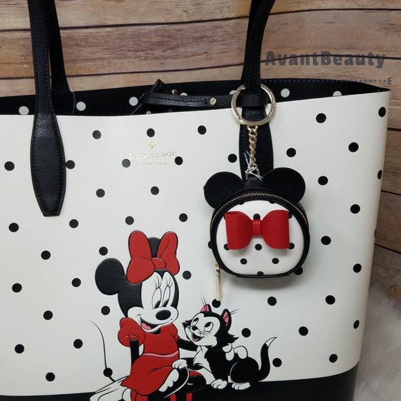 Disney x kate spade new york minnie mouse tote bag Polka Dot Coin Purse Black - Picture 13 of 16